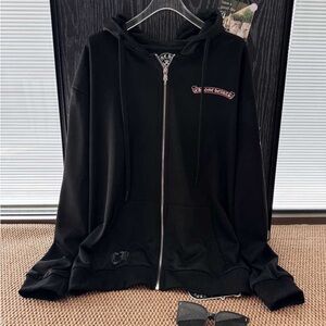Chrome Hearts Black Hoodie with Pink Accents